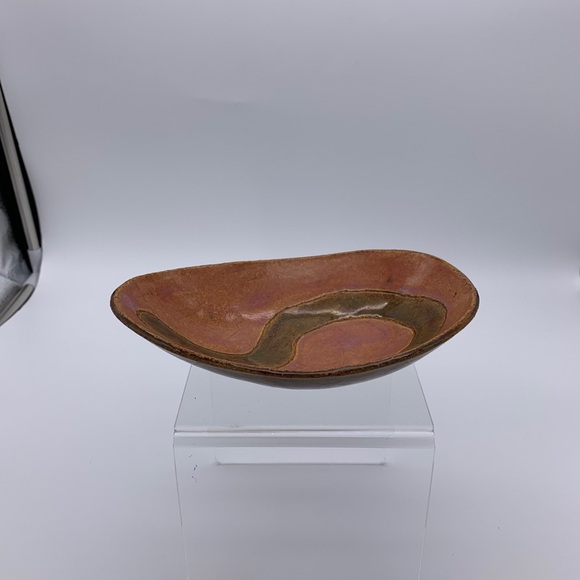 Signed Studio Art Glazed Pottery Catchall Bowl- Handmade Vtg. - Picture 3 of 10